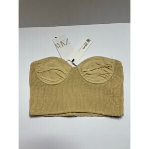 NEW Zara Tube Top Butter Yellow Womens Size Small